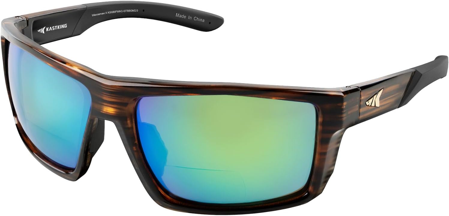 KastKing Waccamaw Polarized Bifocal Sunglasses, x1.5 x2.0 x2.5 Magnifications, Wrap Around Sport Reader Sunglasses for Men