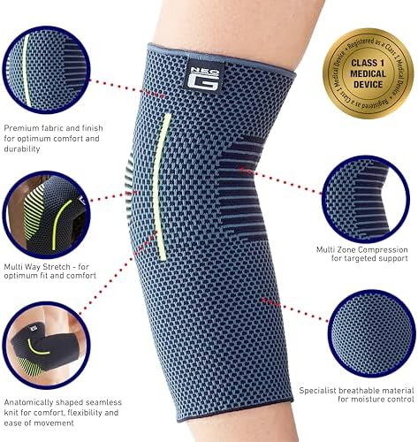 Neo G Elbow Support for Tennis, Golf, Sports, Tendonitis, Joint Pain Relief - Tennis Elbow Support - Golfers Elbow Brace Arm Support - Multi Zone Elbow Compression Sleeve - Breathable, Lightweight - M