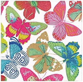 Caspari Butterflies Bright Paper Cocktail Napkins - 20 Per Package - 2 Packages