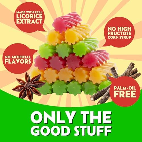 Snackathon Australian Licorice Candy, Natural Mixed Fruit Twists, 7 oz Resealable Bag, Soft & Chewy Classic Gourmet Treat for Parties, Candy Bowls & Snacking, Made in Australia