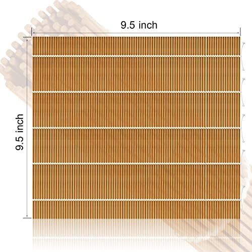 9.5"x9.5"Bamboo Sushi Rolling Mat,kimbap roller(2 PCS)
