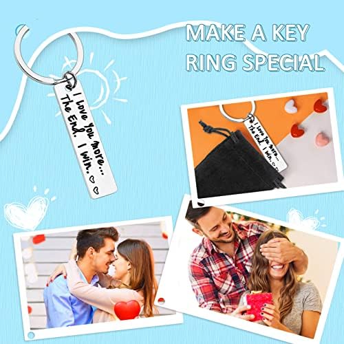 PLwelth I Love You Keychain for Couples Husband Wife Funny Keyring Gifts for Her Him Valentine's Day Birthday Christmas