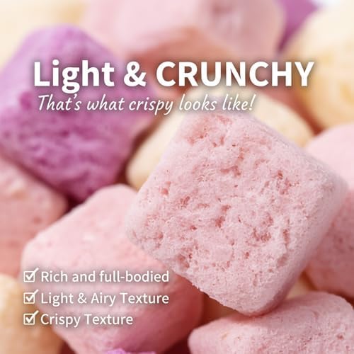 Freeze Dried Yogurt Chunks 5.3 oz, Freeze Dried Ice Cream Crispy Skin Mixed with Fruit Flavors, Mango, Strawberry, Blueberry and Original Flavors Assorted Pack,Yogurt Fruit Snacks,Milk Suga