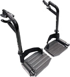 Wheelchair Swing Away footrests,Economy Footrest for Standard Wheelchairs and Transport Chair, Composite Footplates and Heel Loops,Universal Swing-Away Footrests, Same Function as T93.(1 Pr, Black)