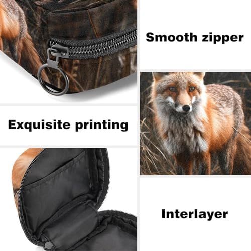 Sanitary Napkin Storage Bag,Period Bag,Pad Bag,Animal Fox Red Forest,Period Pouch