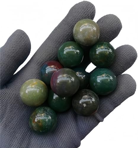 Natural India Agate 0.78 Inchs Crystals and Healing Stone Ball Set,Home Desktop Feng Shui Array Decoration(7 Pieces)