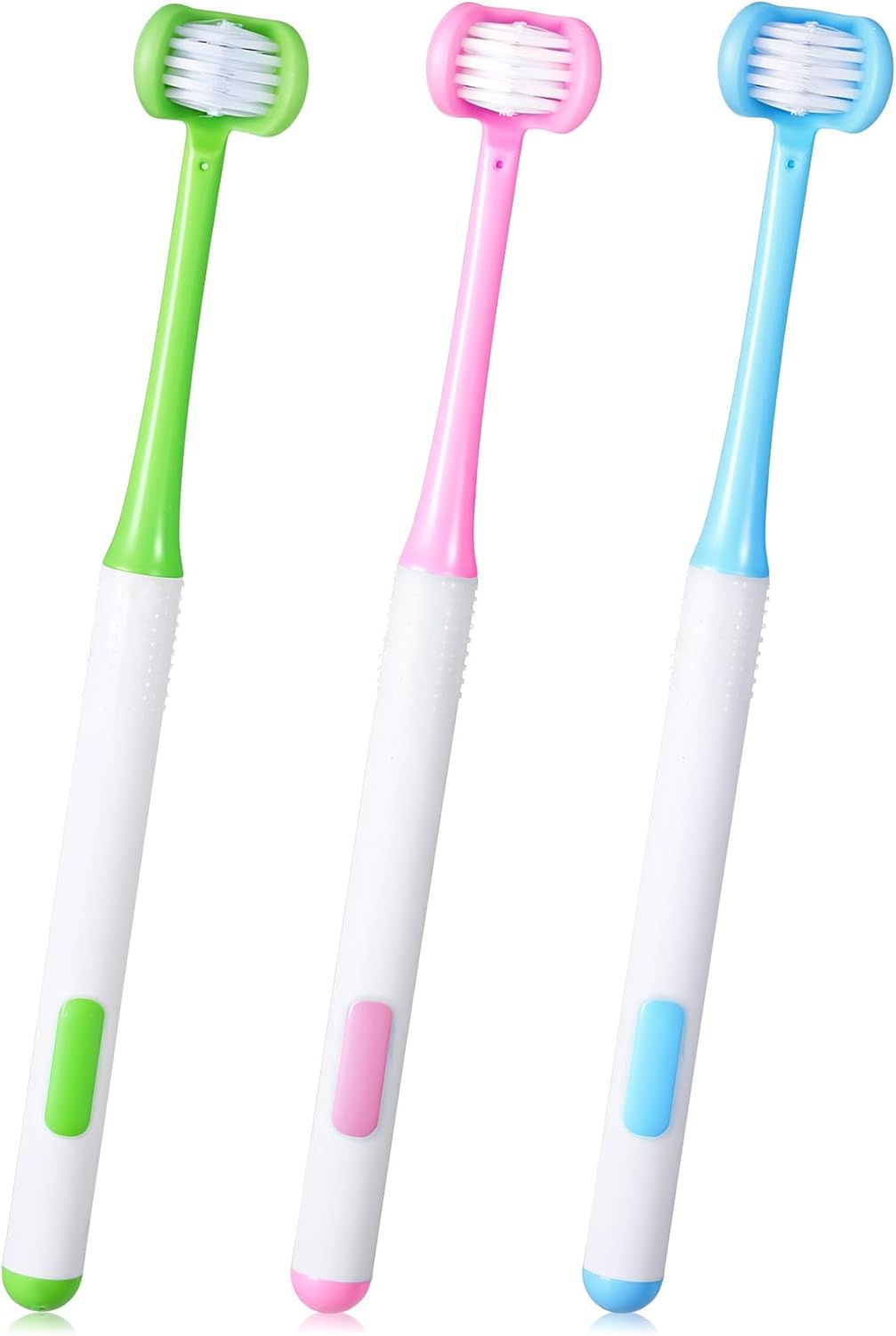 3 Pcs 3 Sided Toothbrush, Autism Toothbrush for Adults & Kids, U-Shaped Soft Bristles for Complete Teeth Care, Autism & Sensory Friendly Design