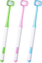 3 Pcs 3 Sided Toothbrush, Autism Toothbrush for Adults & Kids, U-Shaped Soft Bristles for Complete Teeth Care, Autism & Sensory Friendly Design
