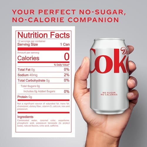 Diet Coke Soda Soft Drink Fridge Pack Cans, 12 fl oz, 12 Pack