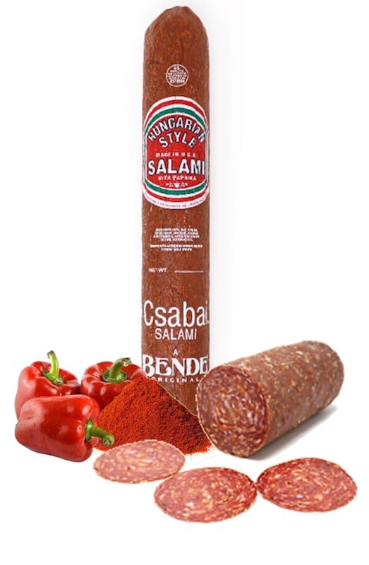 Bende Dry Salami Csabai With Paprika 2 Lb - Authentic Hungarian Sausage, Perfect Cured Meat For Charcuterie Boards, Sandwiches, Delicious Deli Salami