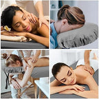 Preboun 6 Set Microfiber Massage Table Sheet Set 3 Piece Spa Bed Sheets Set Grey Massage Table Cover Includes Flat Sheet, Fitted Sheet and Face Rest Cover