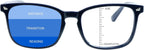 Vintage Square Progressive Multifocal Presbyopic Glasses, Blue Light Blocking Glasses for Men Women Readers (Navy, +0.00/+1.00 Magnification)