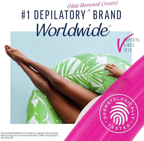 Veet Sensitive Skin Hair Removal Cream For Women, Painless Bikini Hair Removal Gel, Dermatologically Tested Depilatory Cream For Bikini Line, Legs, Arms, Underarms, 13.5 FL OZ Pump Bottle with Tool