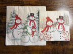 IHR Ideal Home Range Cocktail Napkins Disposable 3-Ply Paper Party Napkin Pack, 5" x 5", Snowmen Family, 20-Count