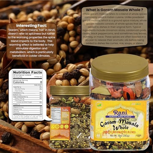 Rani Garam Masala Indian 11 Whole Spices Blend 10oz (283g) PET Jar ~ All Natural, Salt-Free | Vegan | No Colors | Gluten Friendly | NON-GMO | Kosher | Indian Origin