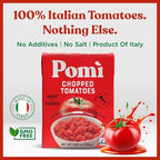 Pomi Chopped Tomatoes 13.8 oz, Pack of 12 | Crushed Tomato Product Made from 100% Fresh Italy-Grown Produce | No Additives or Preservatives