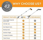 EZPIK Pro 43" Foldable Grabber Reacher Tool for Seniors - Grabbers for Elderly Reaching Tool Heavy Duty Pickup Trash Picker Upper Equipment - Claw Grabber Stick for Reaching Aids, Weed Gripper 2-Pack