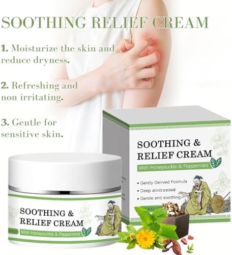 2Pcs Soothing Relief Cream, Herbal Moisturizer for Sensitive Skin, Herbal Soothing Cream, Hydrating & Refreshing, Suitable for Daily Skin Care