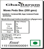 Ghasitaram Gifts Indian Sweets - Sugar Free Sweets - Ghasitarams Mawa Peda Box (200 gms)