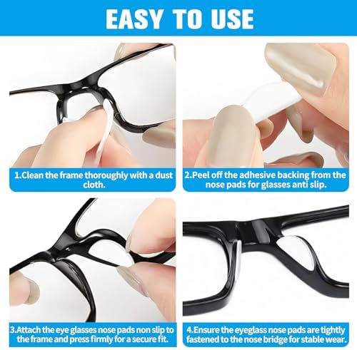 Eyeglass Nose Pads,30 Pack Clear Soft Silicone Adhesive Nose Pads for Glasses and Plastic Frames,Eyeglass Nose Pads Anti Slip to Keep Glasses from Sliding for Eyeglasses & Sunglasses Accessories