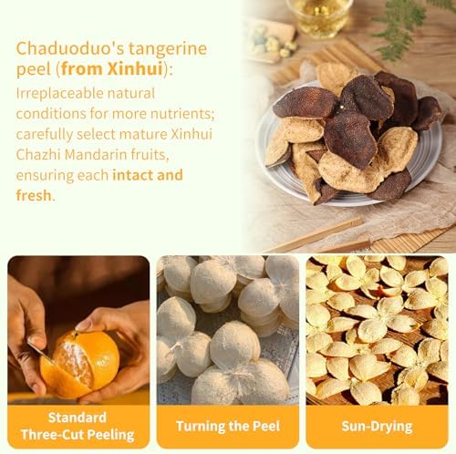 CHADUO Dried Tangerine Peel Tea 5 Years Aged Orange Peel Xinhui Chen Pi 70g/2.47oz Traditional Sun Craft Mild Citrus Aroma 陈皮 陳皮 橘皮 新会陈皮