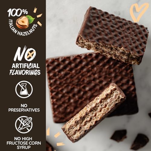 Loacker Chocolaterie Dark Chocolate, Individually Wrapped Premium Enrobed Crispy Cocoa Wafer Minis with Cream Filling, Sustainably Sourced, Made in Italy, 4 x 4.02 oz bags