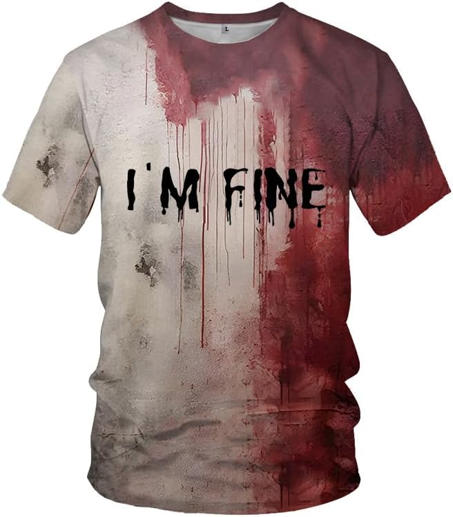 Problem Solved Bloody Shirt I'm Fine Tshirt Halloween T-Shirt for Men and Women