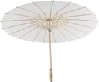 (Pack of 2) Paper Parasol Chinese/Japanese Decorative Umbrella White DIY Painting Decorative Umbrella Wedding Bridal Party Decor Photo Cosplay Prop(60cm / 23.62in)