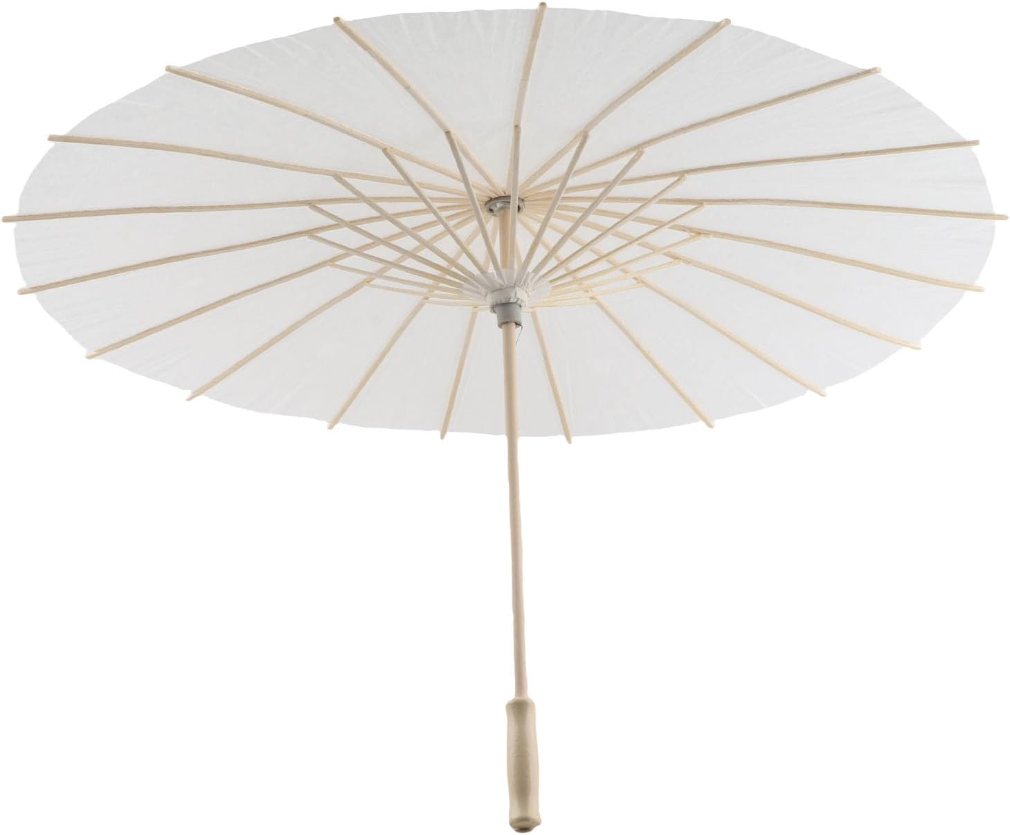 (Pack of 2) Paper Parasol Chinese/Japanese Decorative Umbrella White DIY Painting Decorative Umbrella Wedding Bridal Party Decor Photo Cosplay Prop(60cm / 23.62in)