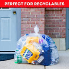 Tasker 95-100 Gallon Clear Trash Bags Heavy Duty | 25 Bags | Extra Large 96 Gallon Trash Bags Large Clear Can Liners, Large 90 Gal, 95 Gal, 96 Gal,100 Gallon Heavy Duty Trash Can Liners