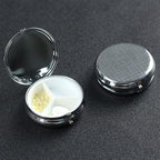 Soccer Ball On Color Wave Round Pill Case, Portable Pill Box for Pocket Metal Medicine Vitamin Organizer 3 Compartment Three Times A Day