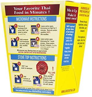 A Taste of Thai Red Curry Noodles |Heat & Eat Instant Noodle | Flavored with Authentic Thai Sauce - Non-GMO, Gluten Free, Trans Fat Free- Perfect Side for Chicken, Fish & Meat Entrees| 6 Pack (5.75oz)