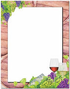 Wine Tasting 100 Pack - 8.5 x 11 Inch Printable Letterhead - Laser and Inkjet Printer Compatible
