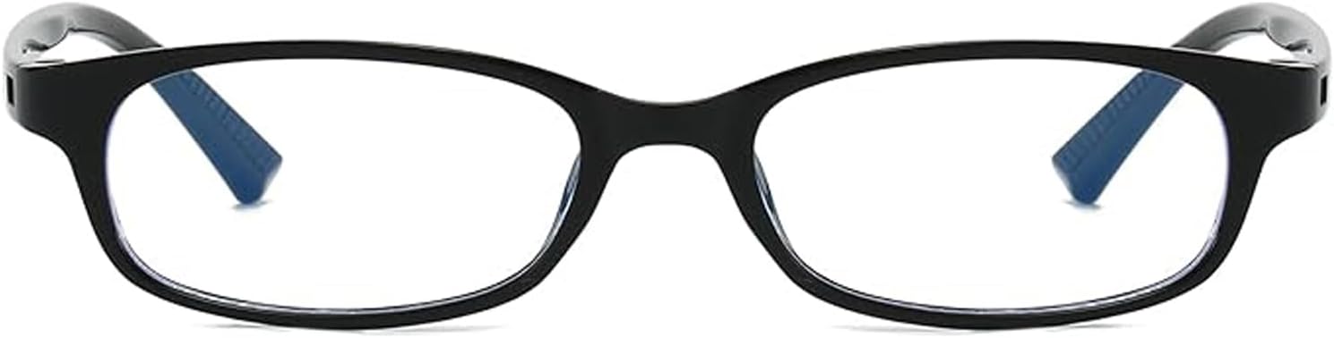HJSTES Retro Clear Rectangle Glasses for Women Men Fake Blue Light Blocking Lens Narrow Frame Non Prescription Eyeglasses