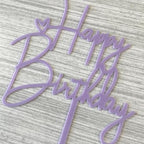 JIEEIN Happy Birthday Cake Topper for Birthday Party Decoration - Purple Acrylic
