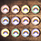 Rainbow Edible Cupcake Toppers, Pride Cupcake Decorations, Rainbow Gender Reveal Edible Cake Topper, Colourful Easter Decor for Cakes and Cookies 48 x 3cm / 1.18 inch UNCUT