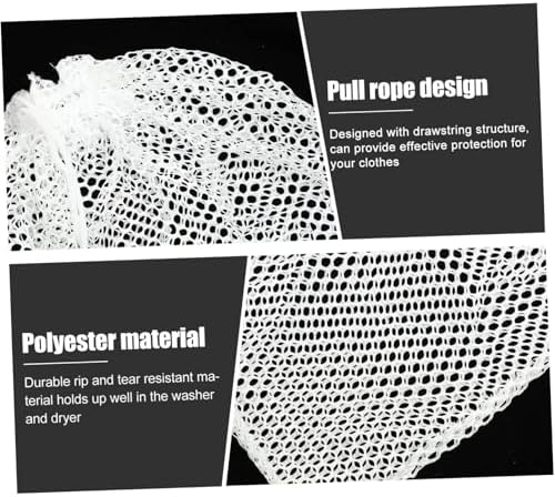 Mesh Laundry Bags with Drawstring - 12"x18" Clear Breathable Mesh Storage Bags for Clothes, Delicates & Travel Essentials - Small White Bags for Organizing Underwear, Socks, Baby Clothes