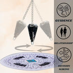 Black Tourmaline Pendulum – Orgone Crystal Pendulum – Dowsing Pendulum for Divination, Meditation, Chakra Healing – Natural Gemstone Pendulum