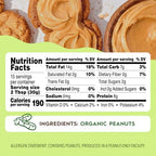 Once Again Organic Creamy Peanut Butter No Sugar Added - Single Ingredient, Unsalted, Natural Peanut Butter No Palm Oil - Glass Jar, Non-GMO, Gluten Free - Smooth and Unsweetened - 1 Jar (16 oz)