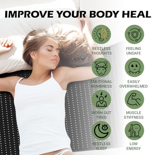 NIULAFR Grounding Mat for Bed, Earth Connected Conductive Grounding Mattress Pad for Better Sleep, Reduce Stress, Improve Health