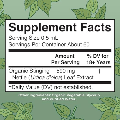 MARYRUTH'S Organics Stinging Nettle Leaf Extract | Detox Supplement Herbal Drops | USDA Organic | Vegan | Non-GMO | Gluten Free | 1 Fluid Oz