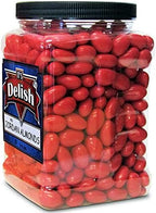 Red Jordan Almonds by Its Delish, 3.5 lbs Jumbo Container | Sugared Almond Nut with Sweet Hard Candy Coating - Bulk Wedding Favors and Party Buffets - Vegan & Kosher