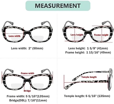 Eyekepper 4-pack Bifocal Reading Glasses for Women - Stylish Ladies Bifocal Readers