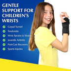 Brace Direct Kids Wrist Brace - Older Child Wrist Splint for Carpal Tunnel, Tendonitis, Sprains & Injuries - 8" Lace Up Design (Right Hand)