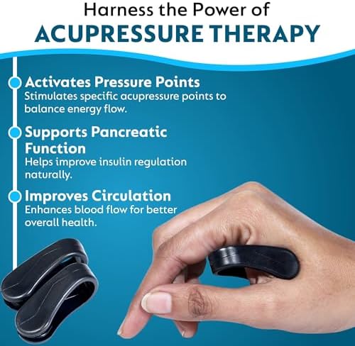 Sugar Control Acupressure Clip | Natural Blood Sugar Support & Migraine Relief | Non-Invasive Acupressure Therapy for Stress, Pain & Energy Balance | Drug-Free Wellness Tool