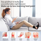 Plantar Fasciitis Night Splint with Arch Support - Adjustable & Comfortable Foot Brace for Achilles Tendonitis, Heel Spur, and Foot Drop Pain Relief - Fits Both Day & Night Use (Black)