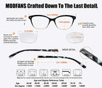 MODFANS Women Reading Glasses 2.75 4 Pair Stylish Ladies Readers with Comfort Spring Hinge Pattern Design Pouch Included