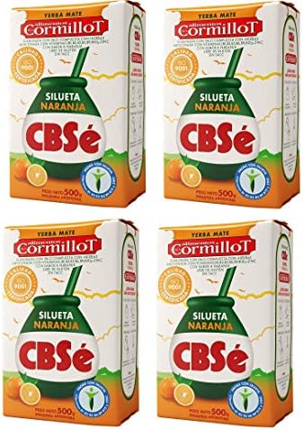 CBSe Yerba Mate Silueta Naranja "Dr. Cormillot" (Orange) 500g - 4 PACK._AB