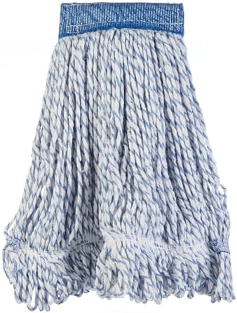 Amazon Basics Loop-End Rayon Finish Commercial String Mop Head for Floor Cleaning, 5 Inch Headband, Medium, 6-Pack