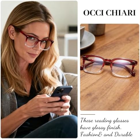OCCI CHIARI Reading Glasses For Women Oversized Reader 1.0 1.5 2.0 2.5 3.0 3.5 4.0 5.0 6.0